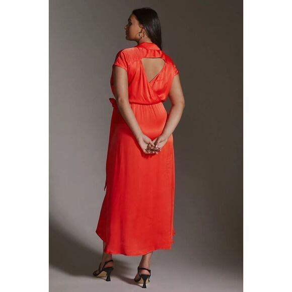 Anthropologie- Maeve Open-Back Wrap Midi Dress - Picture 2 of 8